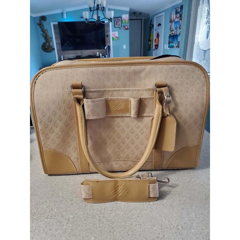 Joy Mangano Retro Beige Overnight Carry On  with Shoulder Strap Large Tote Bag